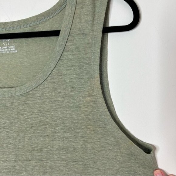 AERIE Midi Tank Dress Linen blend sleeveless Sage Green High Low hem Size S - Picture 4 of 15
